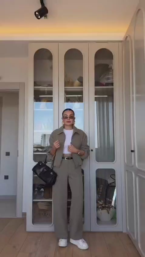Brewa Khaki Bomber Jacket and Trouser Set
