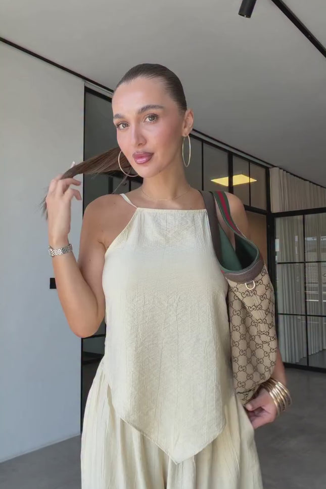 Strappy Asymmetric Blouse & Şalvar Pants Set