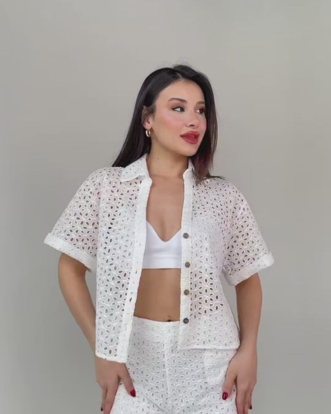 Luxe Embroidered Shirt & Shorts Set