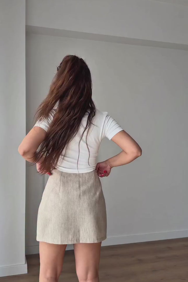 Milano Textured Trimmed Blazer With Skort
