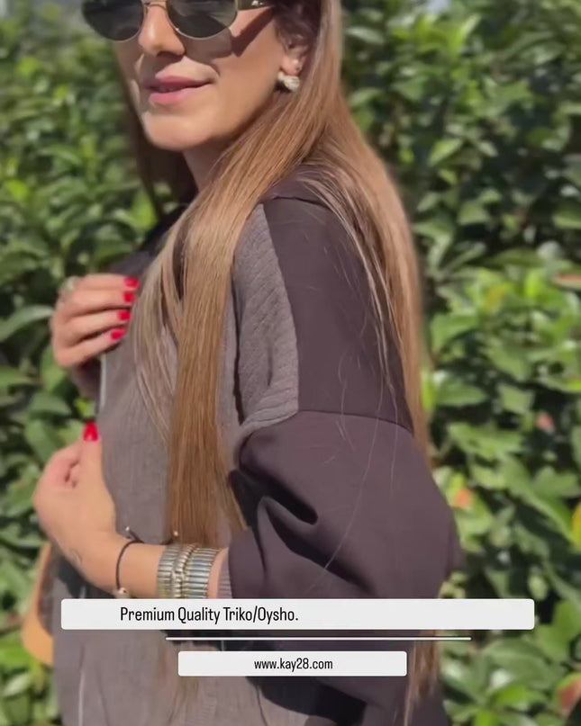 Premium Oysho Model Ribbed Knit Set Brown - Mink