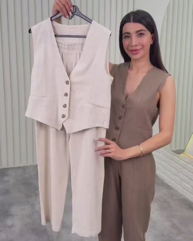 Pant With Gilet Set