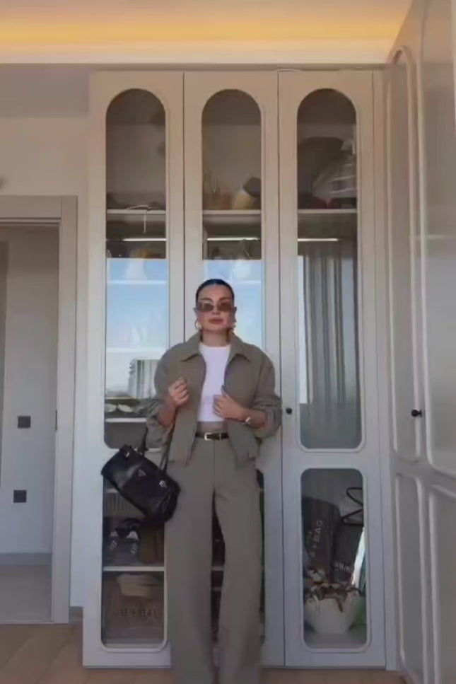 Brewa Khaki Bomber Jacket and Trouser Set