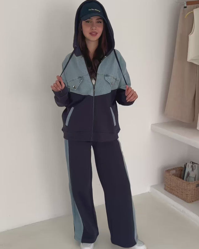 Rima Denim Tracksuit Navy