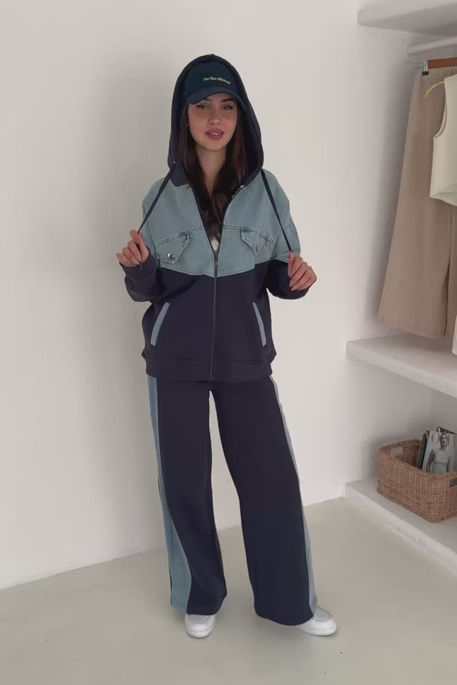 Rima Denim Tracksuit Navy