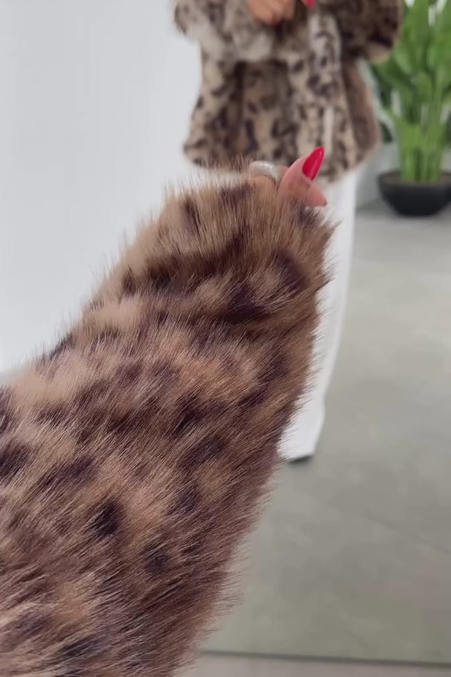 Luxurious Leopard Faux Fur Jacket