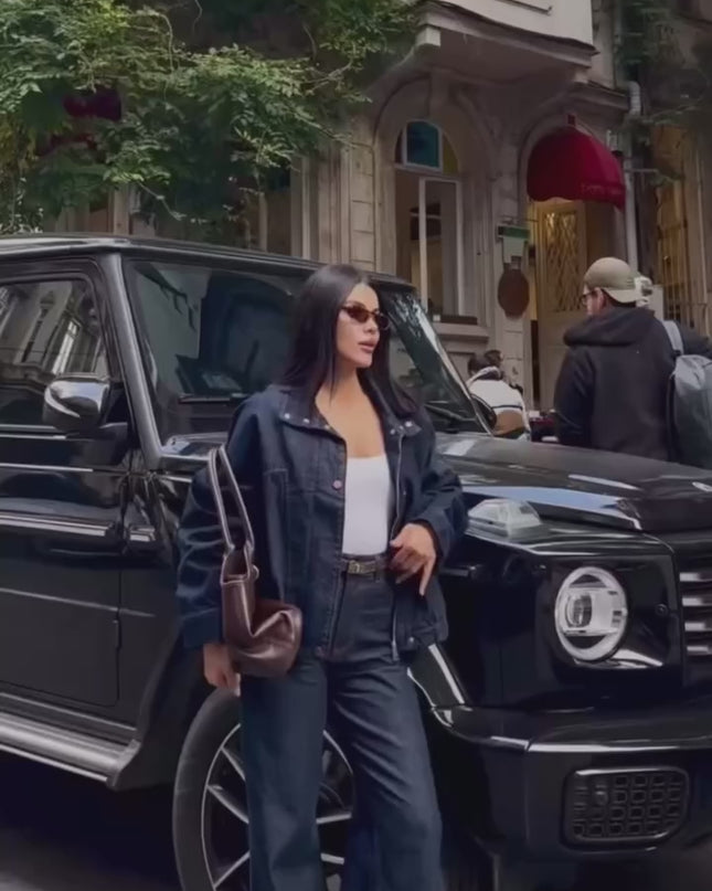 Mira Denim Suit Jacket With Jeans