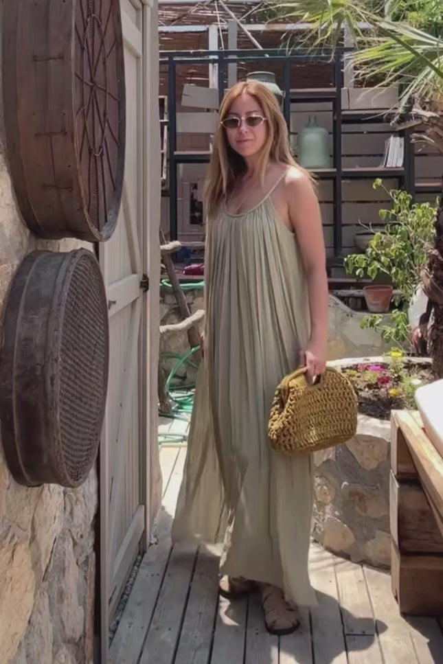 Melissa Strappy Ruched Natural Dress