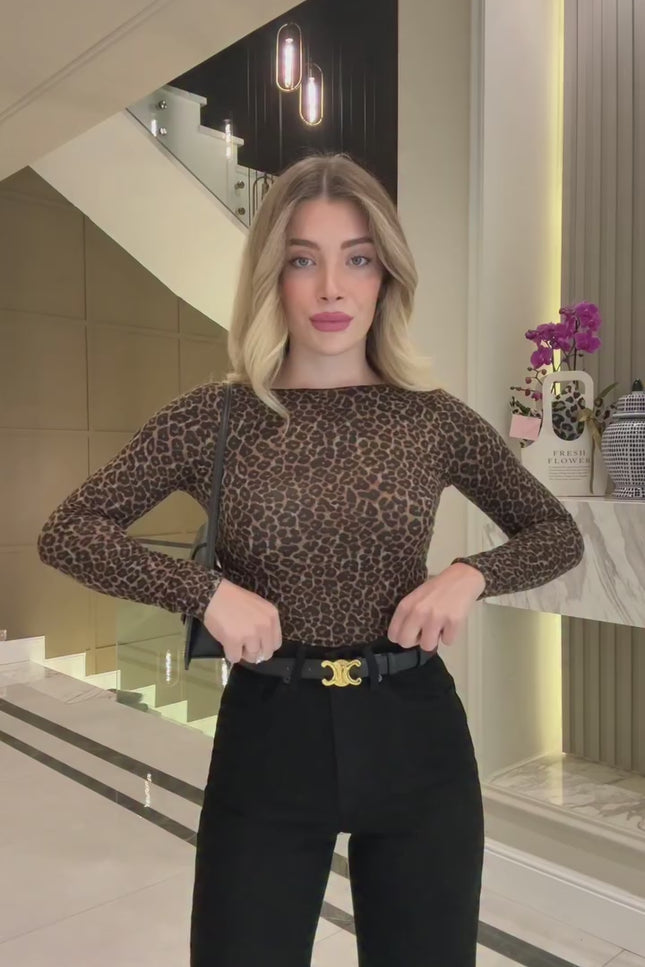 Dilvin Luxurious Leopard Print Cashmere