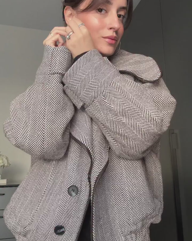 Bomber Jacket Herringbone Brown