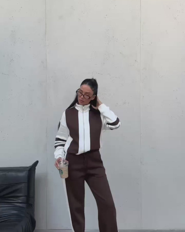 Julia Tracksuit White/Brown