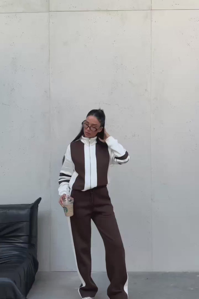 Julia Tracksuit White/Brown