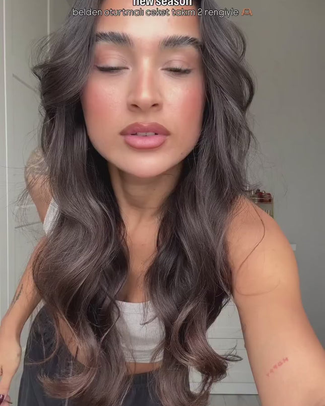 Houndstooth Patterned Skirt Jacket Set Brown