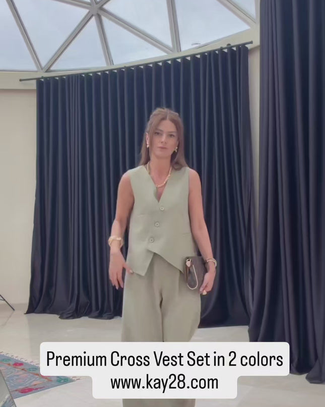 Selena Cross Vest with Pants Set