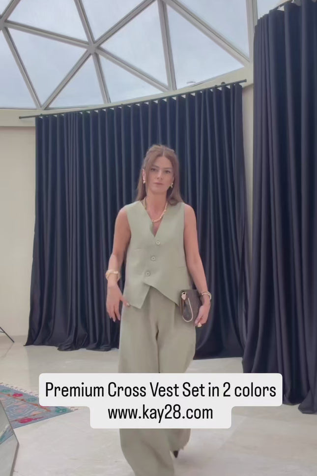 Selena Cross Vest with Pants Set