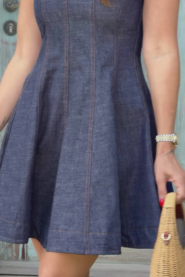 Sonia Ruffled Denim Dress