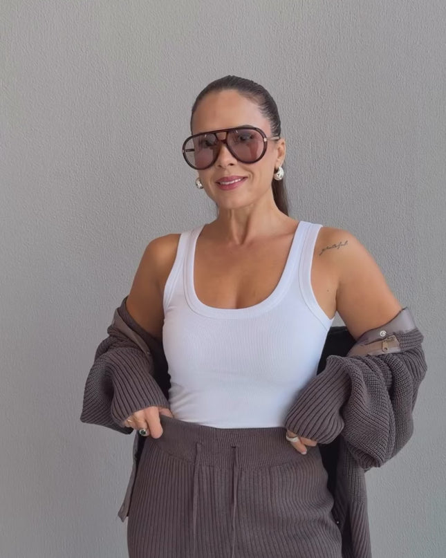 Sama Premium Knit Set - Brown