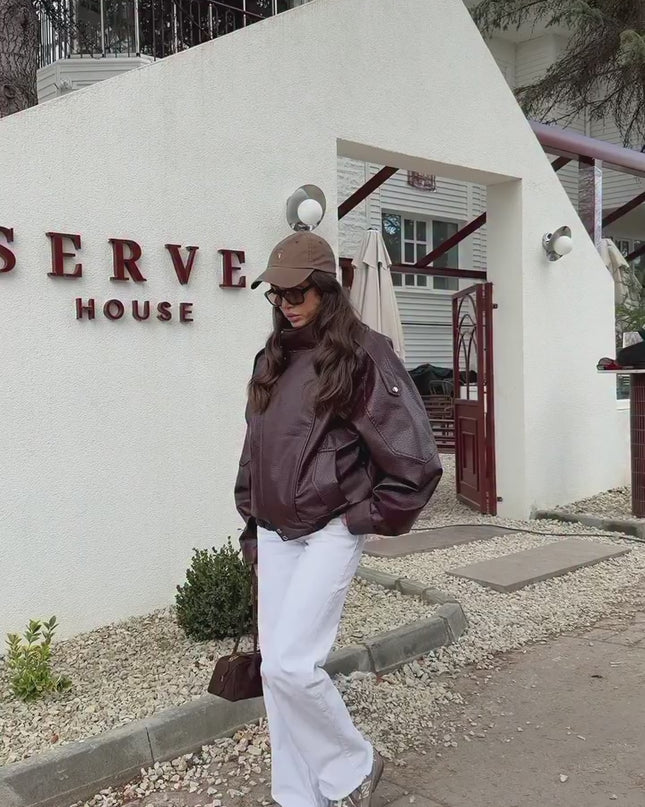 Macoron Rough Leather Jacket BORDO