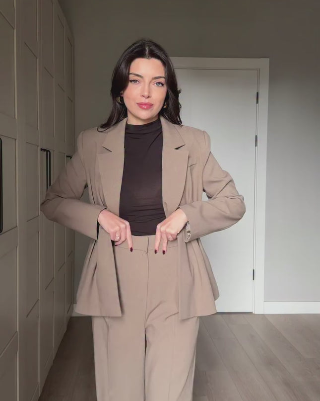 Sophie Pleated Jacket and Trousers Set