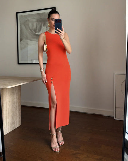 Ivy Dress With High Slit Detail