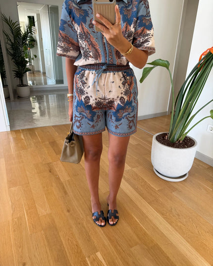Majna Patterned Shorts Set