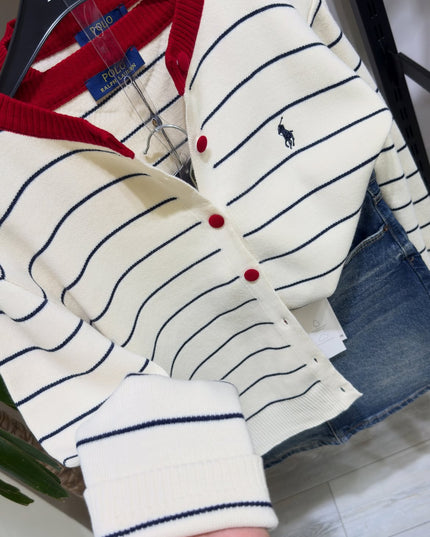 Striped knit cardigan
