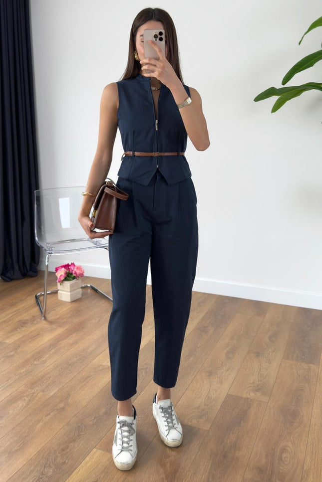 Victoria Belted Vest and Trousers Set