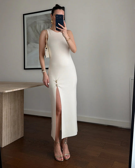 Ivy Dress With High Slit Detail