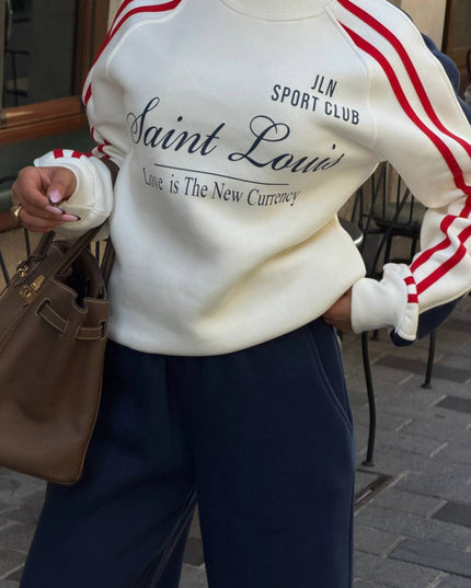 Julia White/Navy Tracksuit