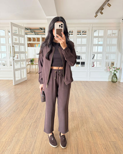 Belarus Zip-Up Sweatshirt and Tencel Pants Set