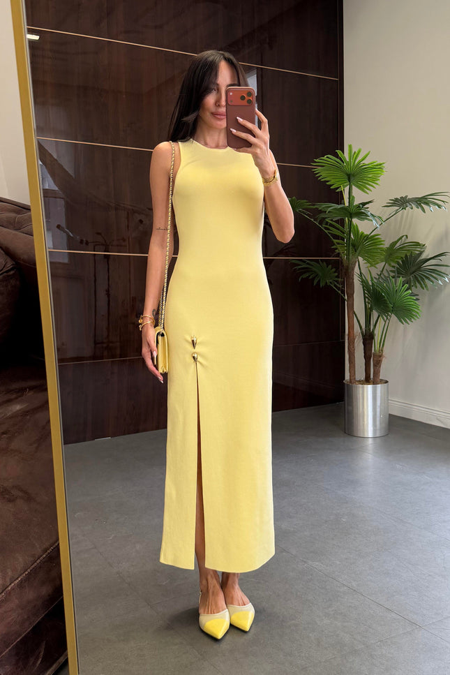 Ivy Dress With High Slit Detail