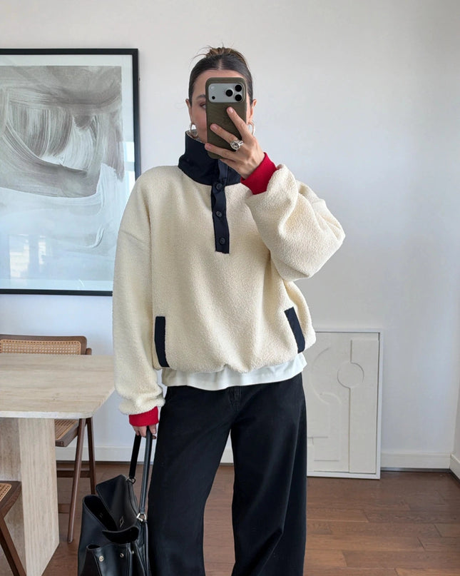 Teddy Printed Plush Sweatshirt