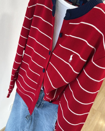 Striped knit cardigan