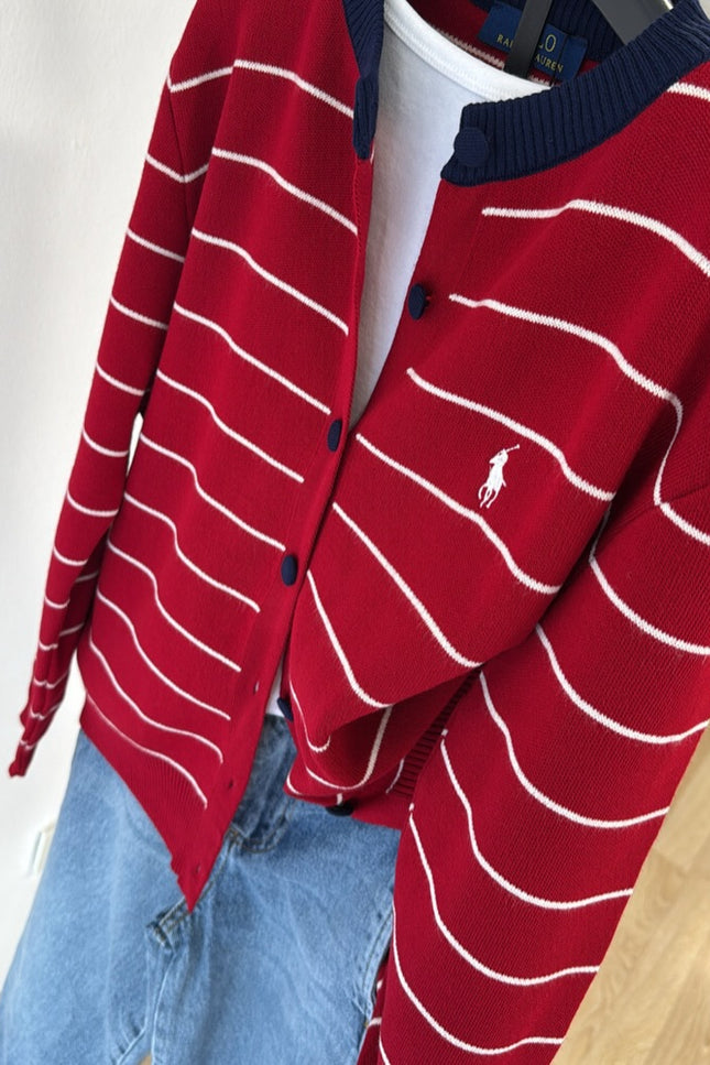 Striped knit cardigan