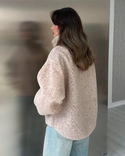 Beige Double-Zip Polar Sweat