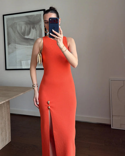 Ivy Dress With High Slit Detail