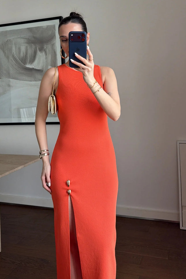 Ivy Dress With High Slit Detail