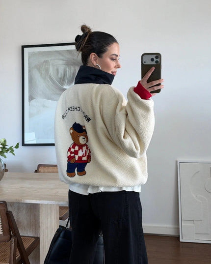 Teddy Printed Plush Sweatshirt
