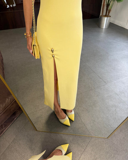 Ivy Dress With High Slit Detail