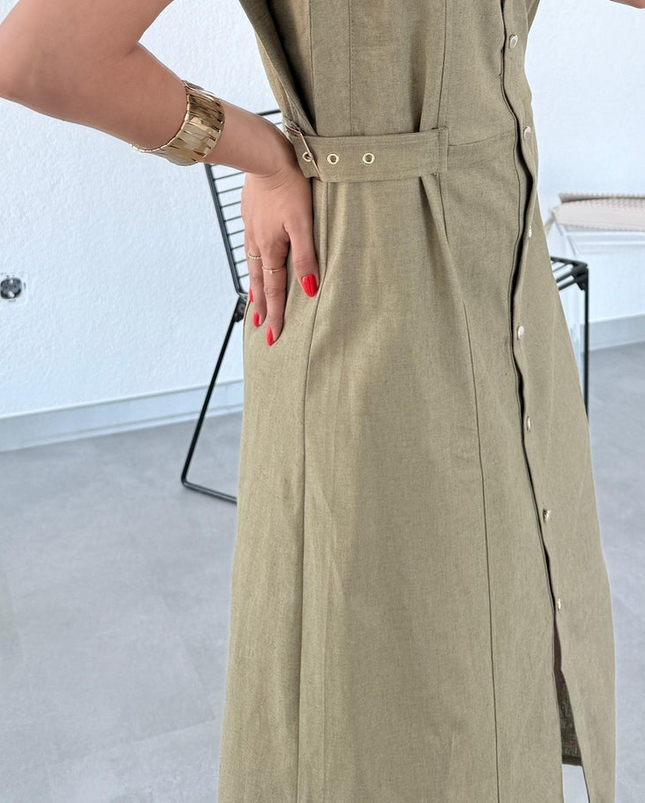 Sofia Dress With Button