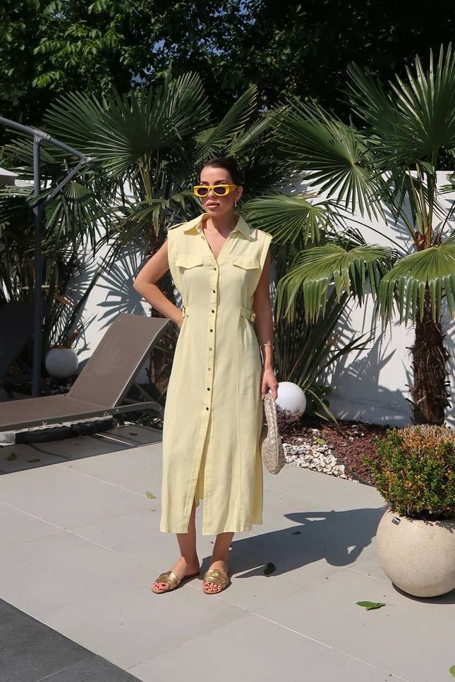 Sofia Dress With Button