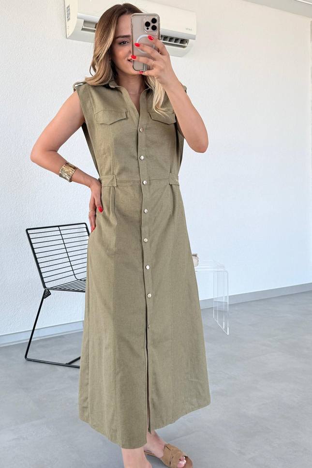 Sofia Dress With Button