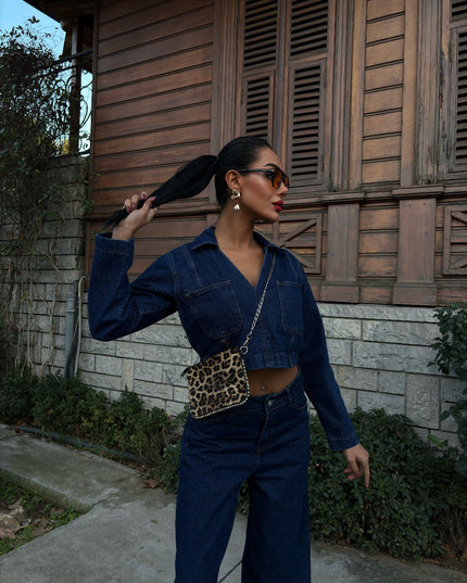 Zr Design Elegant Denim Set With Trousers