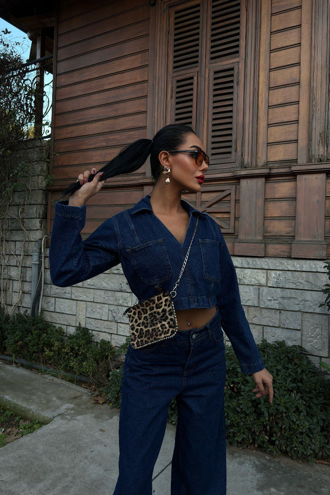 Zr Design Elegant Denim Set With Trousers