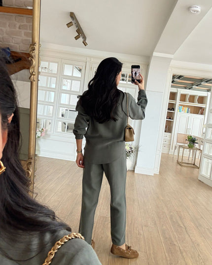 Belarus Zip-Up Sweatshirt and Tencel Pants Set