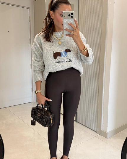 Dogge Grey Dog-Print Sweater