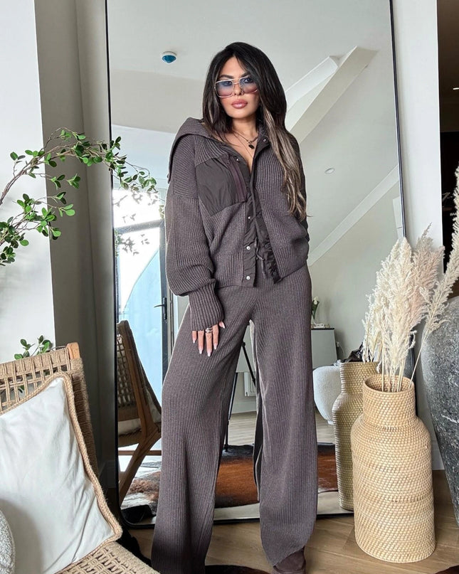 Sama Premium Knit Set - Brown