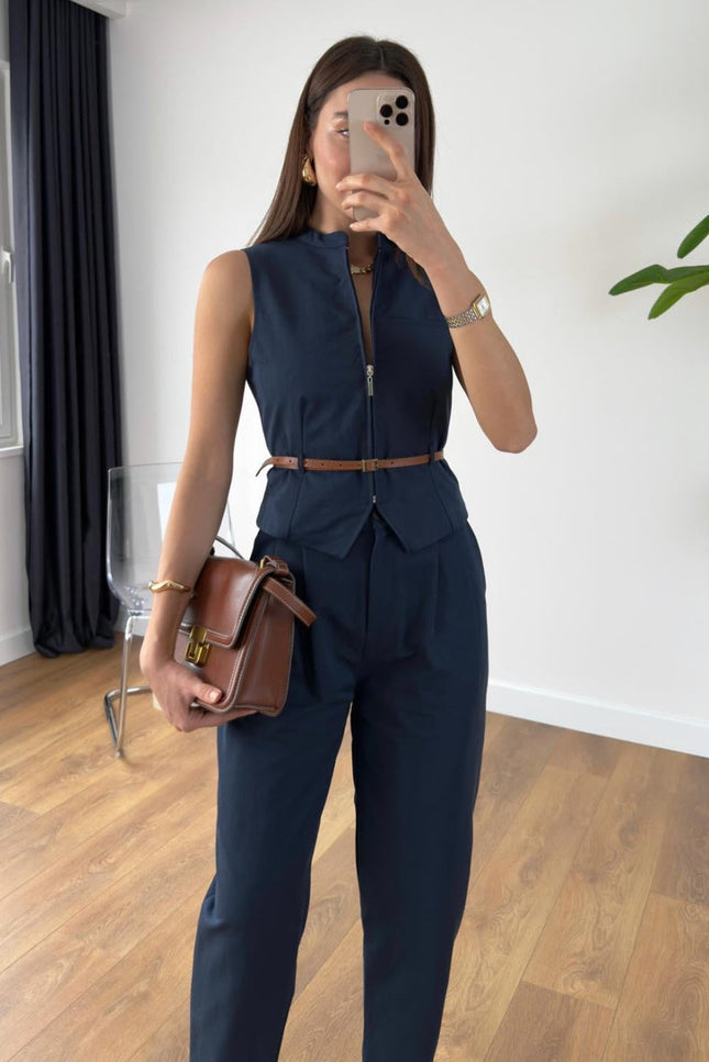 Victoria Belted Vest and Trousers Set
