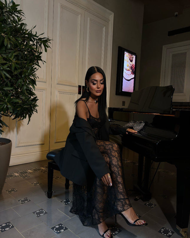 Zr Design Full Lace Midi Dress