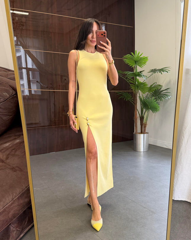 Ivy Dress With High Slit Detail